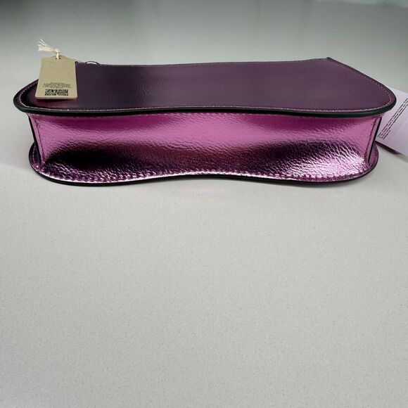 Coach Small Wavy Shoulder Bag In Metallic Coachtopia Leather  Coach Small Wavy Shoulder Bag In Metallic Coachtopia